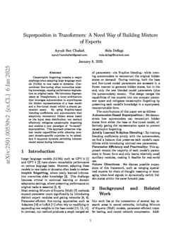 Superposition in Transformers: A Novel Way of Building Mixture of Experts