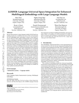LUSIFER: Language Universal Space Integration for Enhanced Multilingual Embeddings with Large Language Models