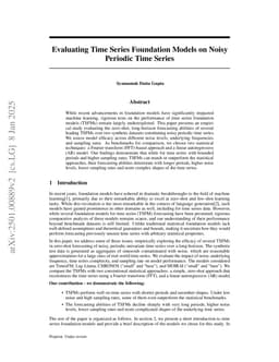 Evaluating Time Series Foundation Models on Noisy Periodic Time Series