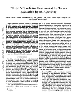 TERA: A Simulation Environment for Terrain Excavation Robot Autonomy