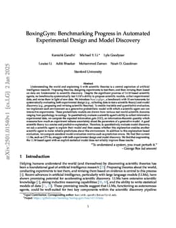 BoxingGym: Benchmarking Progress in Automated Experimental Design and Model Discovery