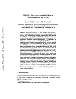 SNeRV: Spectra-preserving Neural Representation for Video
