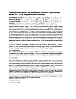 Creating Artificial Students that Never Existed: Leveraging Large Language Models and CTGANs for Synthetic Data Generation