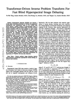 Transformer-Driven Inverse Problem Transform for Fast Blind Hyperspectral Image Dehazing