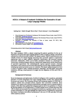 AGGA: A Dataset of Academic Guidelines for Generative AI and Large Language Models