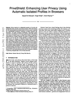 PriveShield: Enhancing User Privacy Using Automatic Isolated Profiles in Browsers