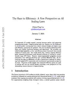 The Race to Efficiency: A New Perspective on AI Scaling Laws