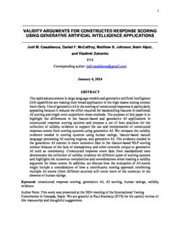Validity Arguments For Constructed Response Scoring Using Generative Artificial Intelligence Applications
