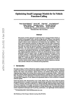 Optimizing Small Language Models for In-Vehicle Function-Calling
