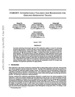 iTARGET: Interpretable Tailored Age Regression for Grouped Epigenetic Traits