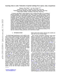 Learning when to rank: Estimation of partial rankings from sparse, noisy comparisons
