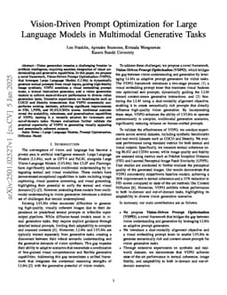 Vision-Driven Prompt Optimization for Large Language Models in Multimodal Generative Tasks