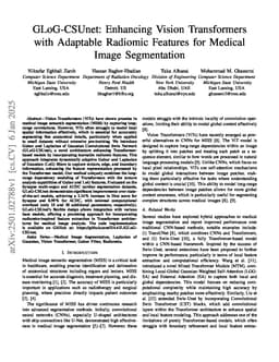 GLoG-CSUnet: Enhancing Vision Transformers with Adaptable Radiomic Features for Medical Image Segmentation