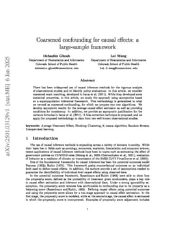 Generalized coarsened confounding for causal effects: a large-sample framework