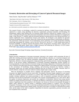 Geometry Restoration and Dewarping of Camera-Captured Document Images