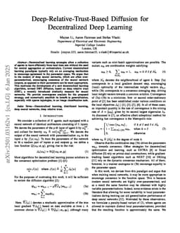 Deep-Relative-Trust-Based Diffusion for Decentralized Deep Learning