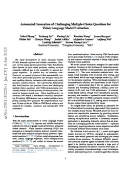 Automated Generation of Challenging Multiple-Choice Questions for Vision Language Model Evaluation