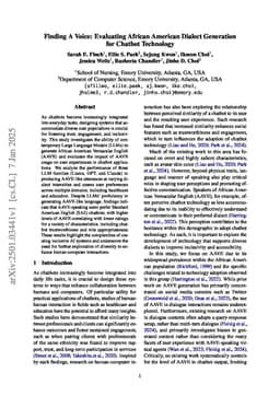 Finding A Voice: Evaluating African American Dialect Generation for Chatbot Technology