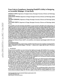 From Code to Compliance: Assessing ChatGPT's Utility in Designing an Accessible Webpage -- A Case Study