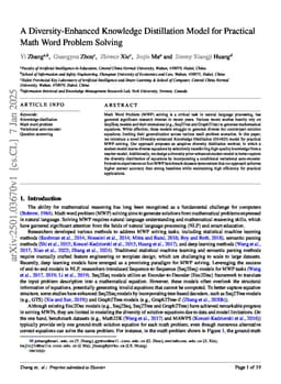A Diversity-Enhanced Knowledge Distillation Model for Practical Math Word Problem Solving