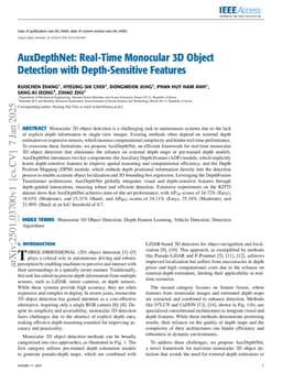 AuxDepthNet: Real-Time Monocular 3D Object Detection with Depth-Sensitive Features