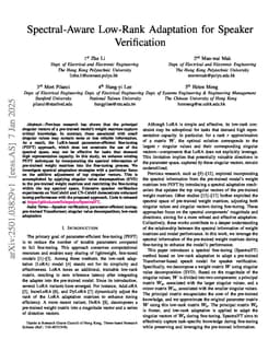 Spectral-Aware Low-Rank Adaptation for Speaker Verification