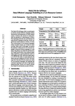 BabyLMs for isiXhosa: Data-Efficient Language Modelling in a Low-Resource Context