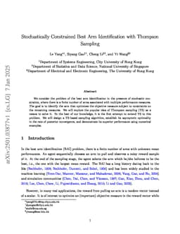 Stochastically Constrained Best Arm Identification with Thompson Sampling