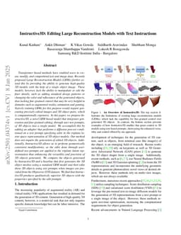 Instructive3D: Editing Large Reconstruction Models with Text Instructions