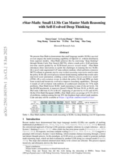 rStar-Math: Small LLMs Can Master Math Reasoning with Self-Evolved Deep Thinking