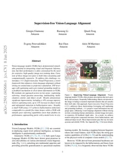 Supervision-free Vision-Language Alignment