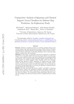 Comparative Analysis of Quantum and Classical Support Vector Classifiers for Software Bug Prediction: An Exploratory Study