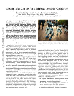 Design and Control of a Bipedal Robotic Character