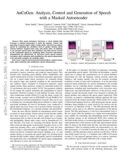 AnCoGen: Analysis, Control and Generation of Speech with a Masked Autoencoder