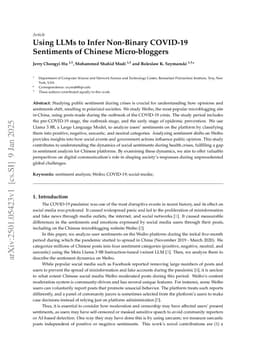 Using LLMs to Infer Non-Binary COVID-19 Sentiments of Chinese Micro-bloggers