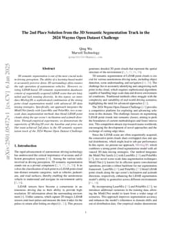 The 2nd Place Solution from the 3D Semantic Segmentation Track in the 2024 Waymo Open Dataset Challenge