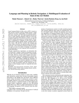 Language and Planning in Robotic Navigation: A Multilingual Evaluation of State-of-the-Art Models