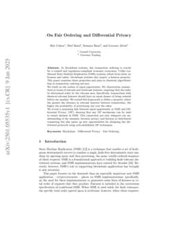 On Fair Ordering and Differential Privacy