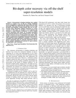 Bit-depth color recovery via off-the-shelf super-resolution models