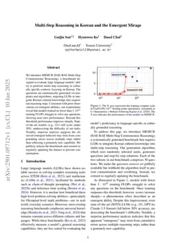 Multi-Step Reasoning in Korean and the Emergent Mirage