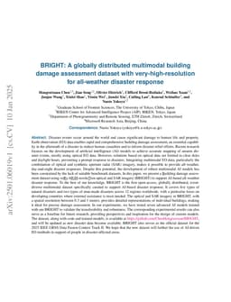 BRIGHT: A globally distributed multimodal building damage assessment dataset with very-high-resolution for all-weather disaster response