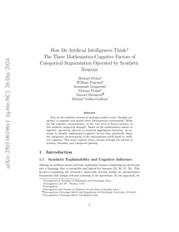 How Do Artificial Intelligences Think? The Three Mathematico-Cognitive Factors of Categorical Segmentation Operated by Synthetic Neurons