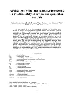 Applications of natural language processing in aviation safety: A review and qualitative analysis