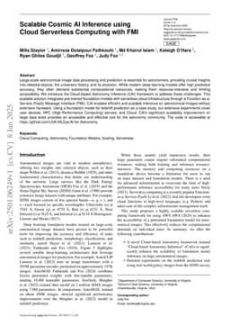 Scalable Cosmic AI Inference using Cloud Serverless Computing with FMI