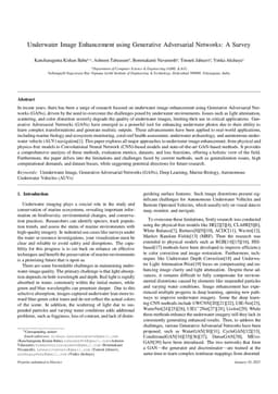 Underwater Image Enhancement using Generative Adversarial Networks: A Survey