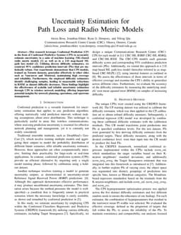 Uncertainty Estimation for Path Loss and Radio Metric Models