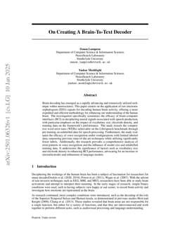 On Creating A Brain-To-Text Decoder
