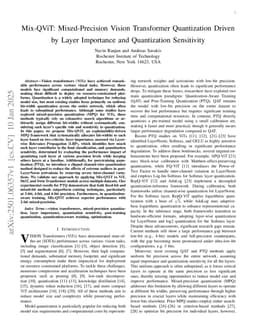 Mix-QViT: Mixed-Precision Vision Transformer Quantization Driven by Layer Importance and Quantization Sensitivity