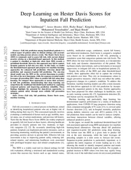 Deep Learning on Hester Davis Scores for Inpatient Fall Prediction