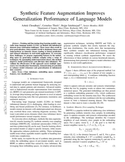 Synthetic Feature Augmentation Improves Generalization Performance of Language Models